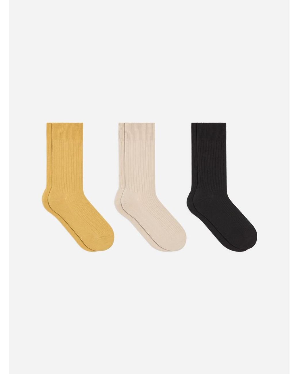 ARKET White Supima Cotton Rib Socks Set Of 3 Pairs for men