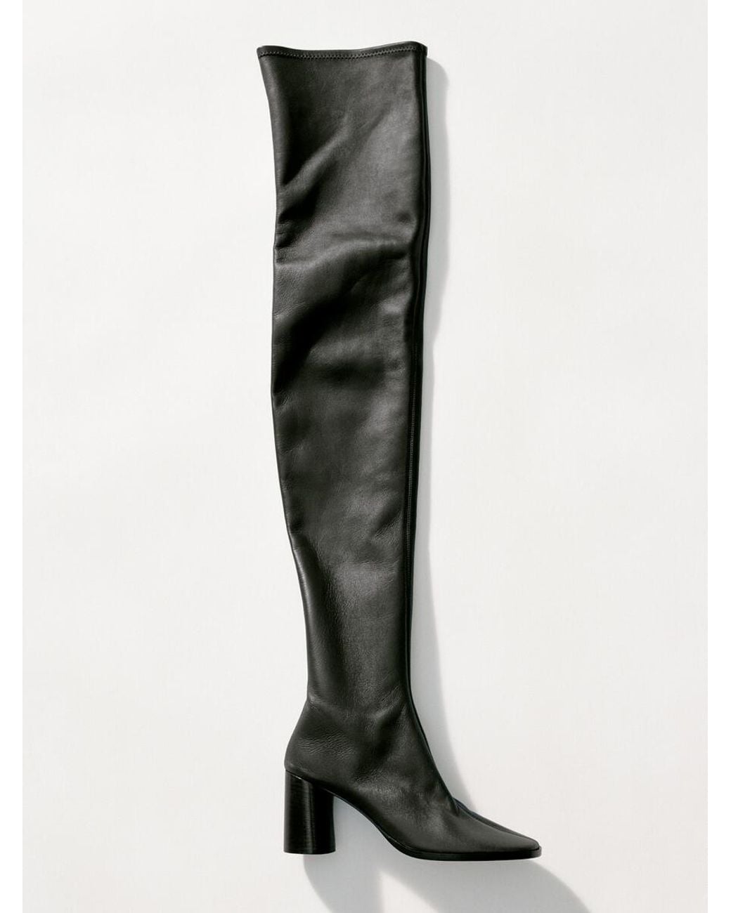 ARKET Brown Stretch Leather Over-The-Knee Boots