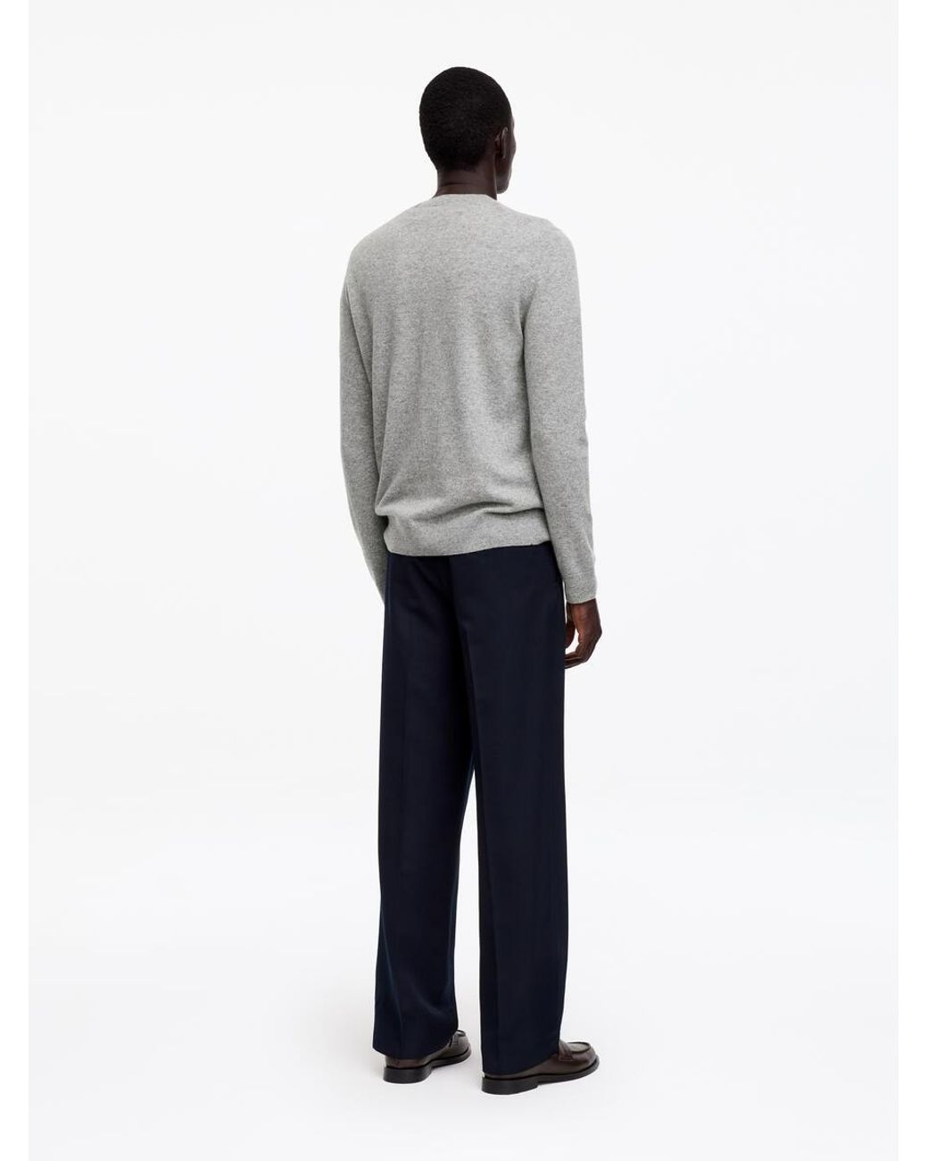ARKET Gray Pure Cashmere Crew-Neck Jumper for men