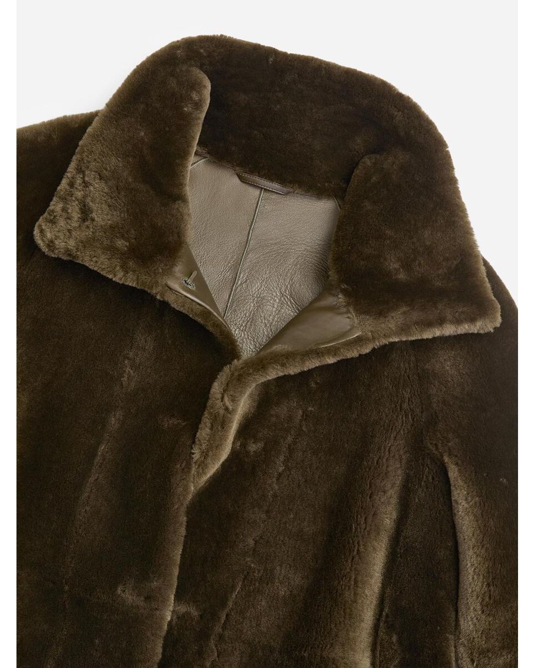 ARKET Black Relaxed Shearling Coat