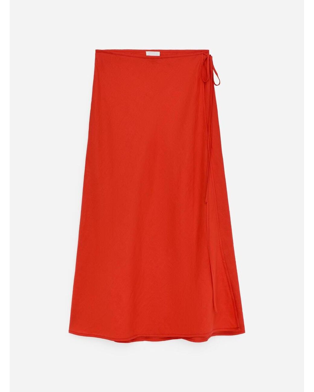 ARKET Red Linen Wrap Skirt