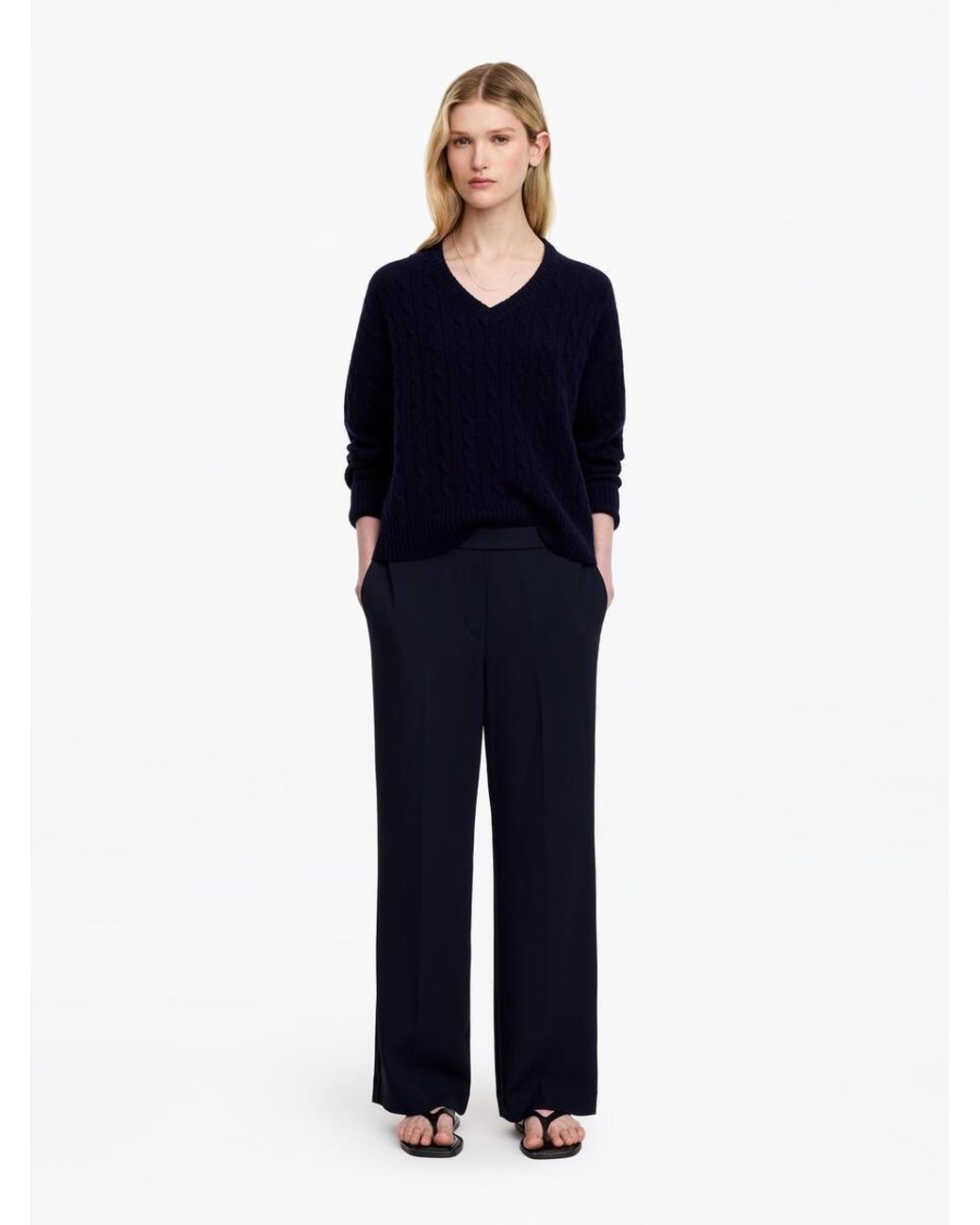 ARKET Blue Straight-Leg Trousers