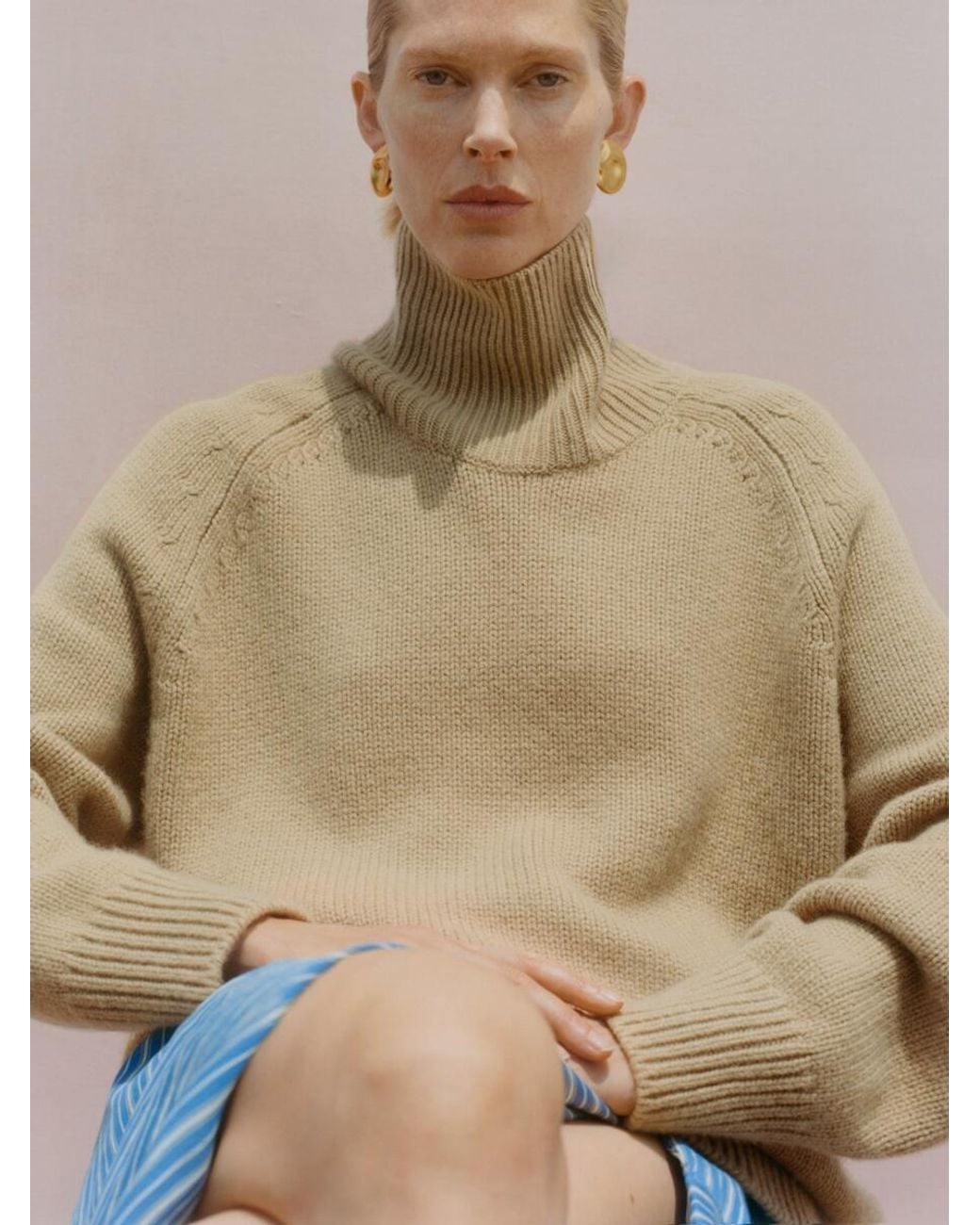 ARKET Natural Chunky Pure Cashmere Jumper