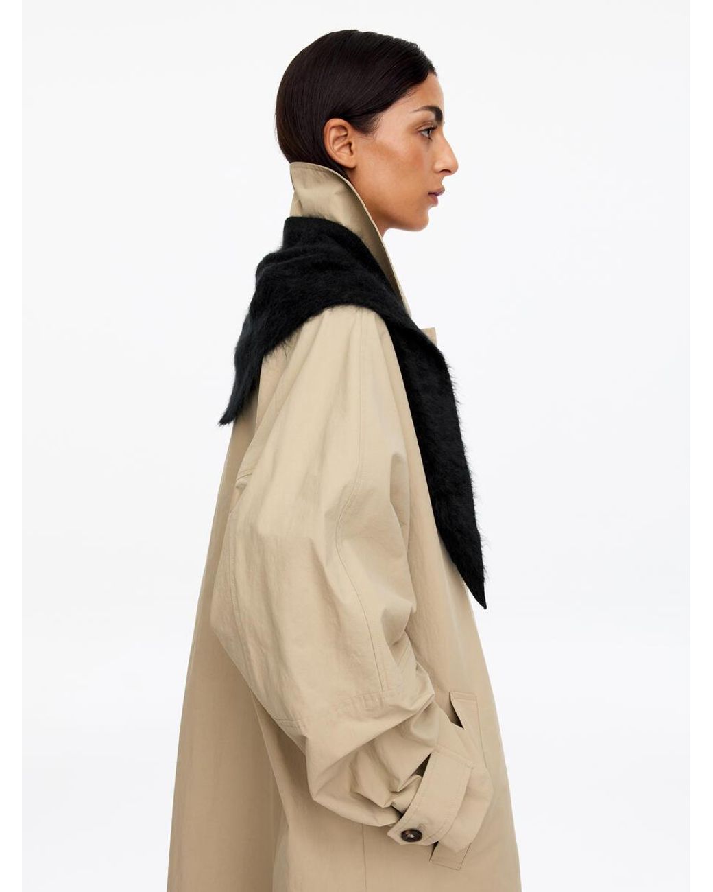 ARKET Black Cashmere Triangle Scarf
