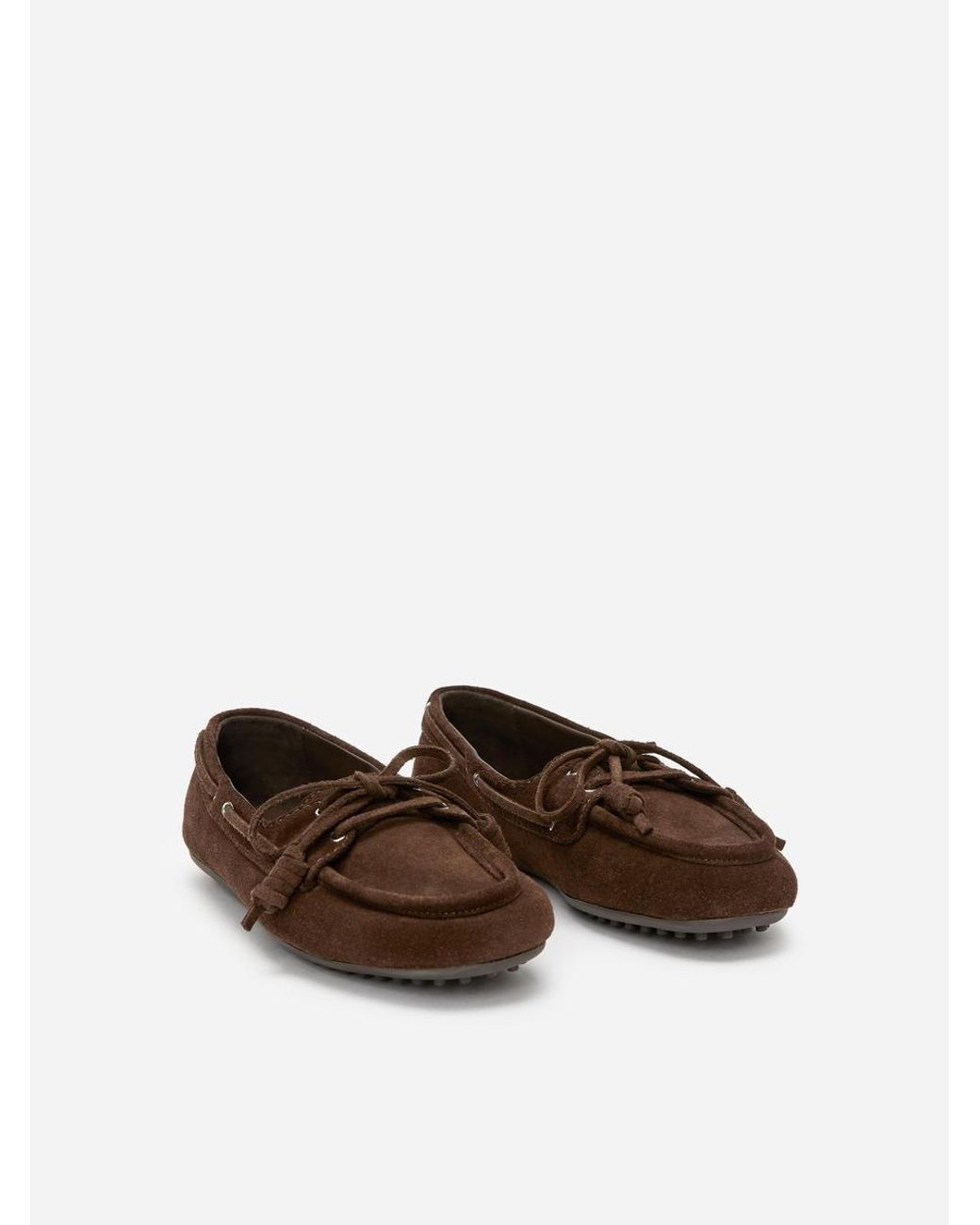 ARKET White Suede Boat Shoes