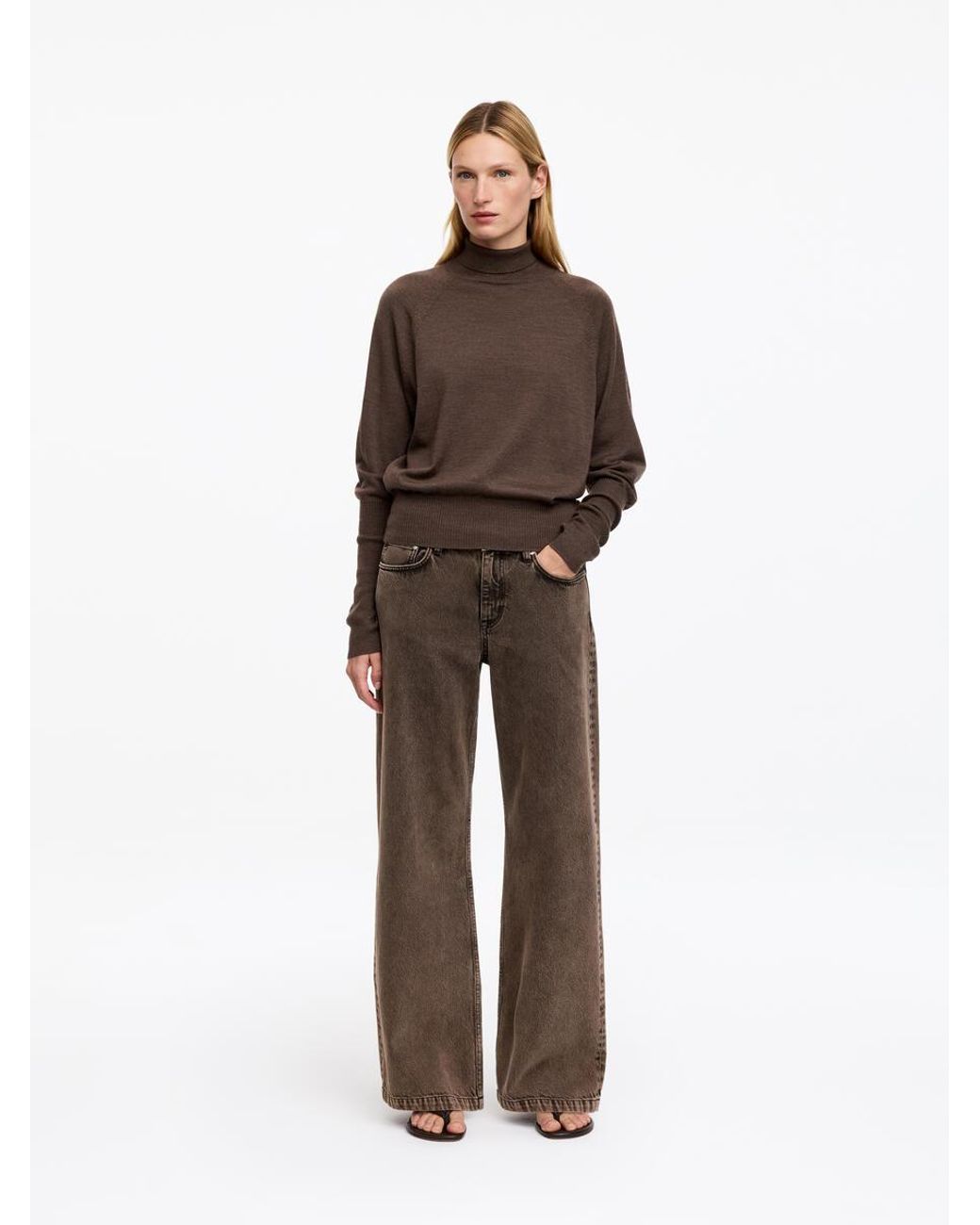 ARKET Brown Elm Low Flared Jeans