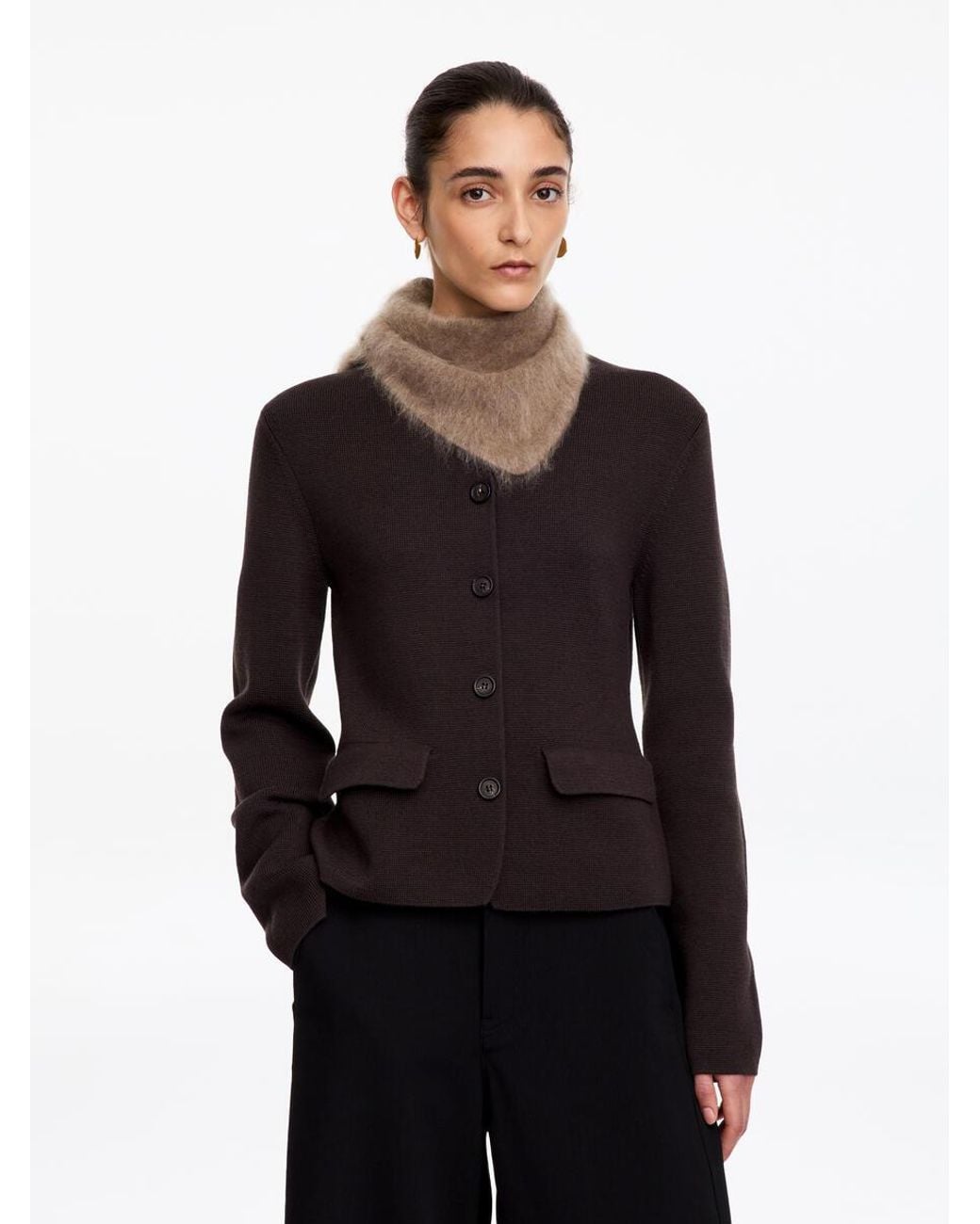 ARKET Black Cashmere Triangle Scarf