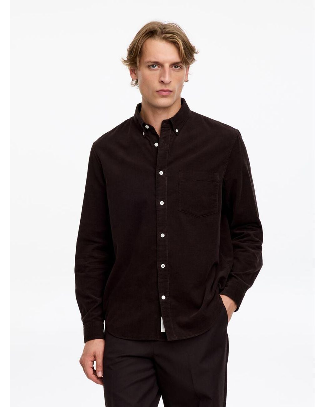 ARKET Black Needlecord Cotton Shirt for men