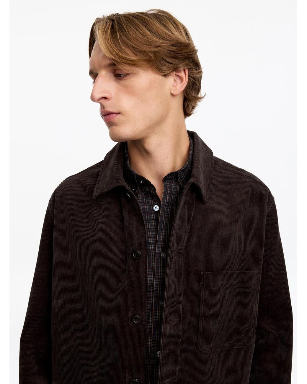 ARKET Black Needlecord Overshirt for men