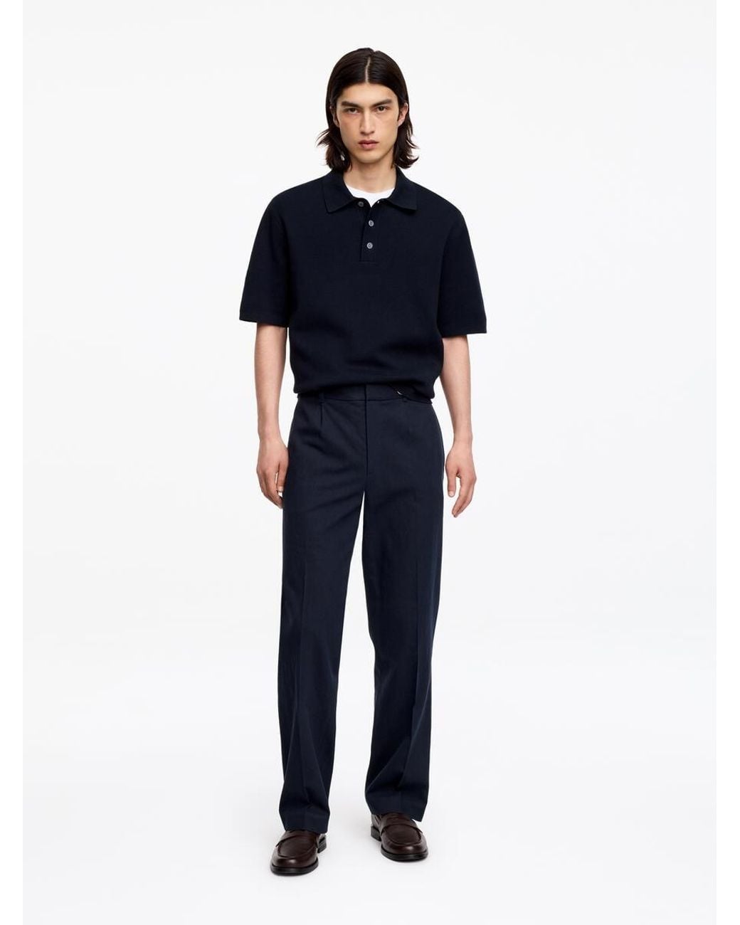 ARKET Blue Linen Blend Trousers for men