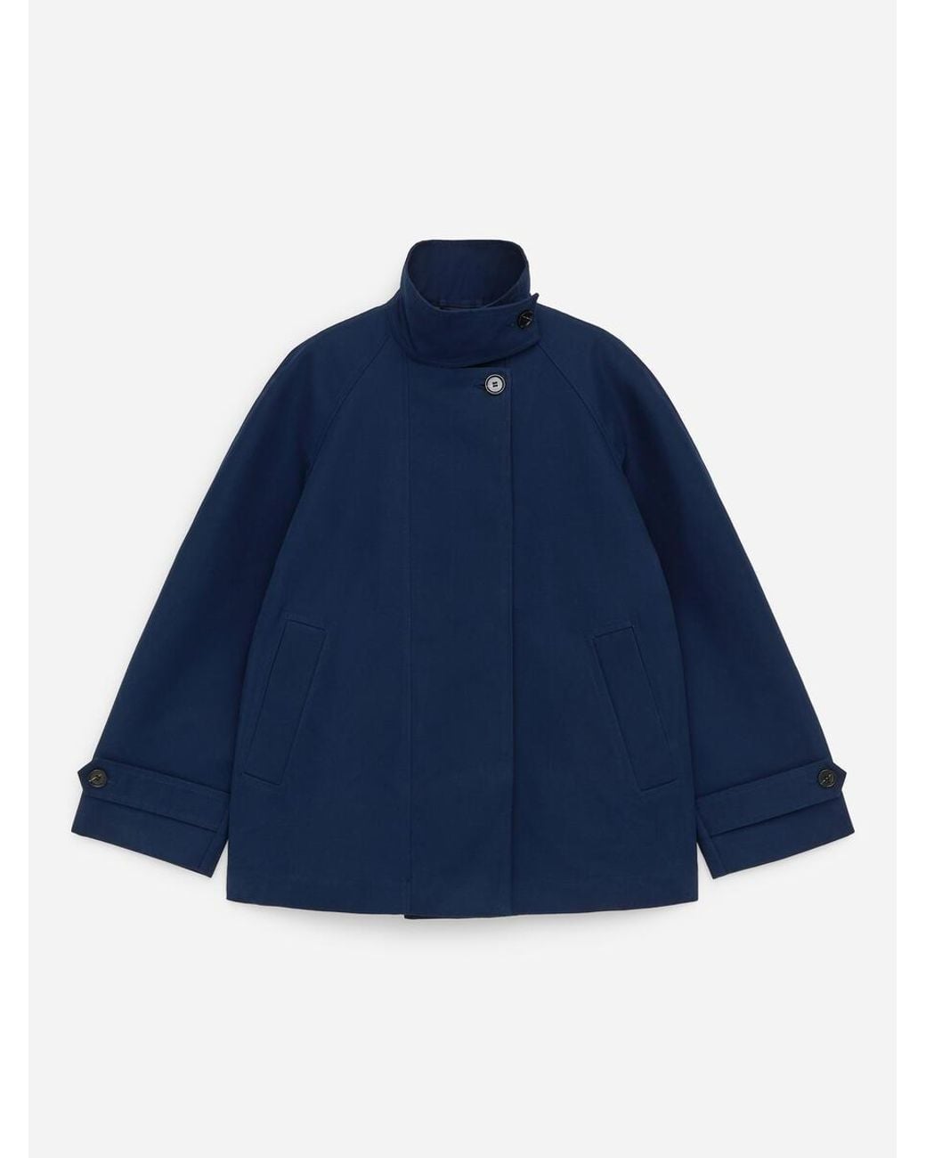ARKET Blue Funnel-Collar Cotton Jacket