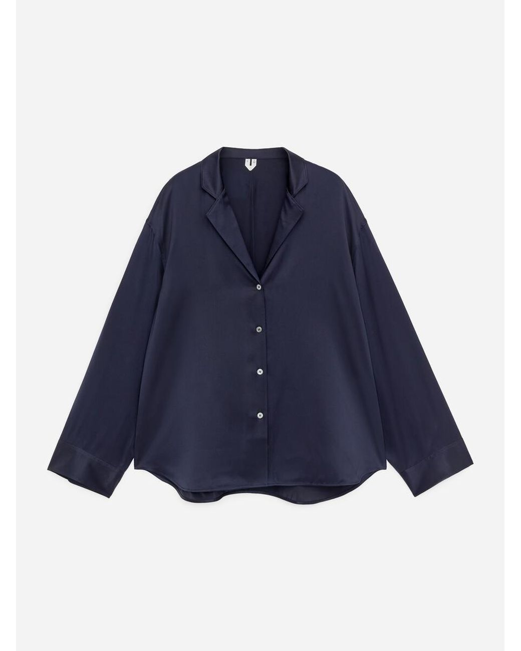 ARKET Blue Silk Satin Shirt