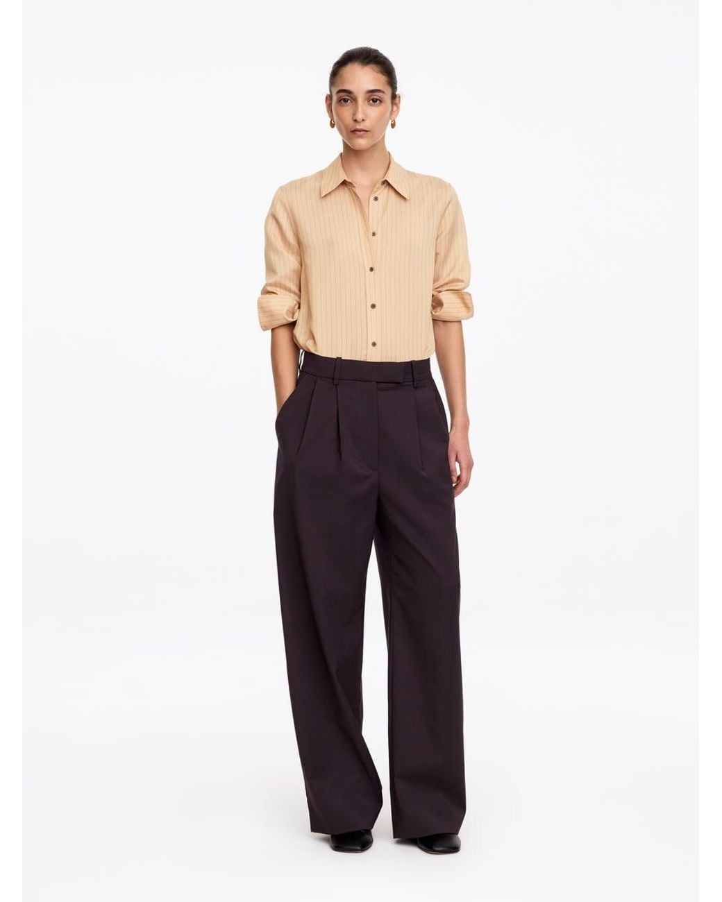 ARKET Purple Wide Tailored Trousers