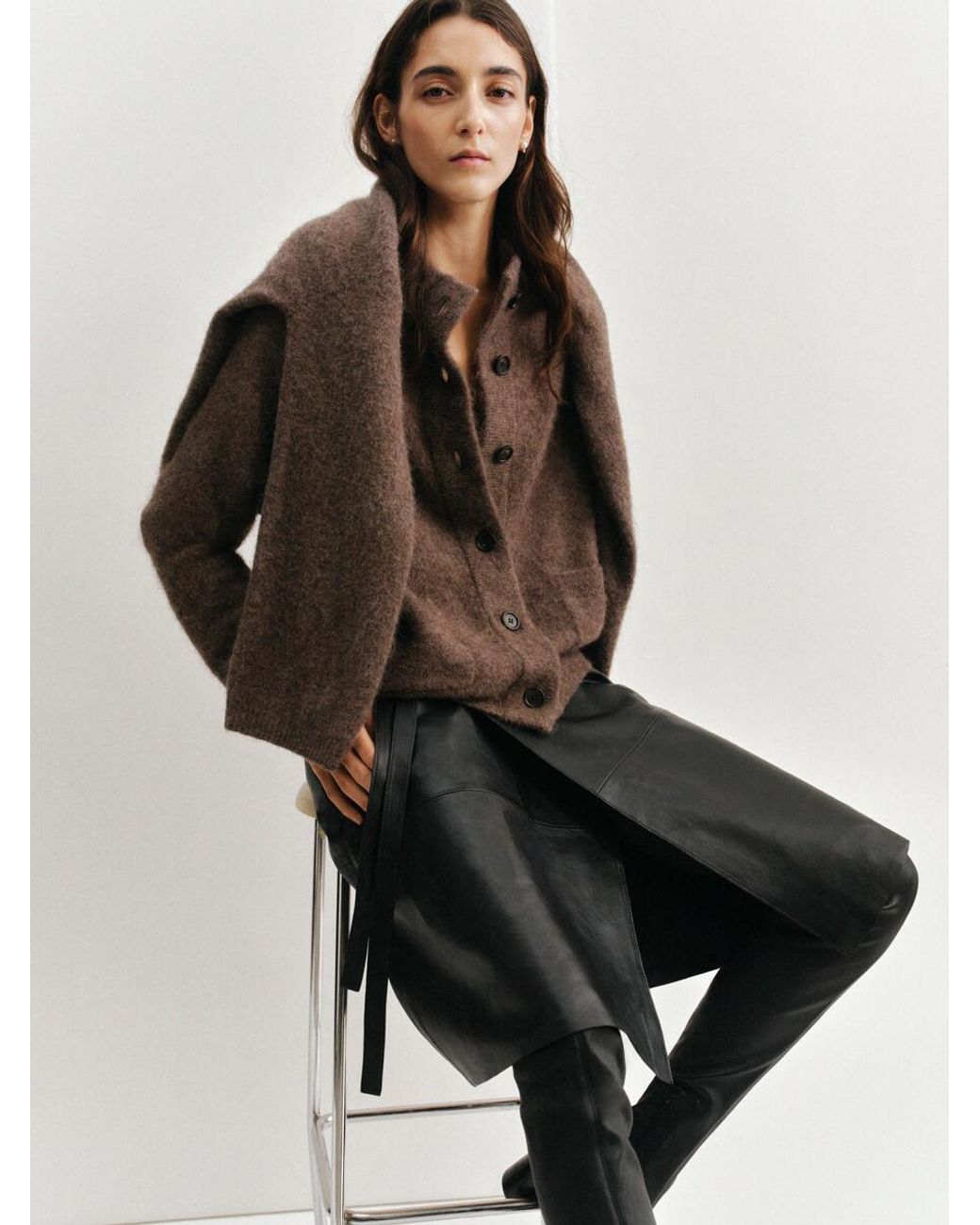 ARKET Brown Alpaca-Wool Blend Cardigan