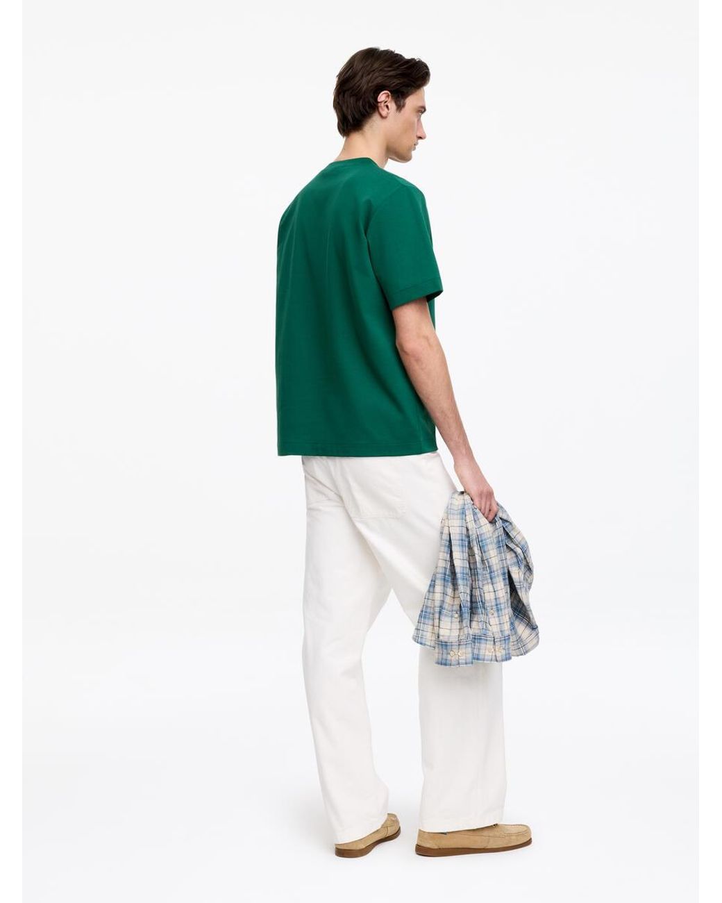 ARKET Green Boxy Interlock T-Shirt for men