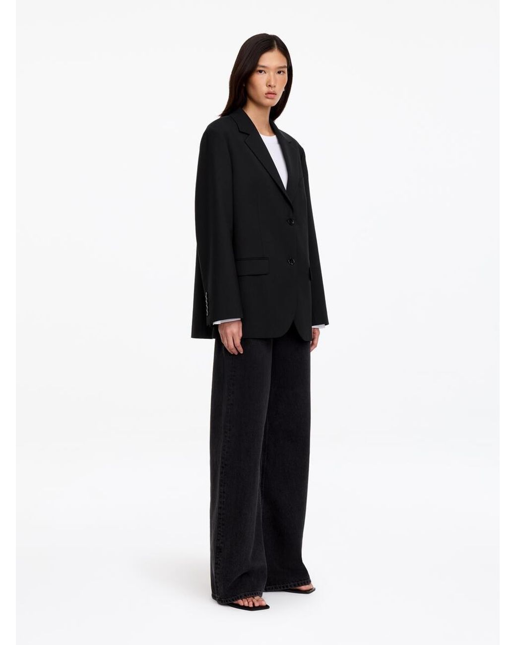ARKET Black Wool-Blend Relaxed Blazer