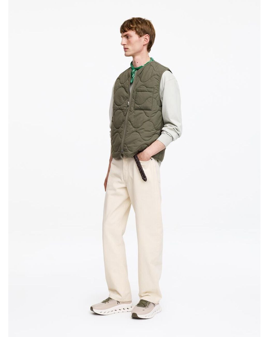 ARKET Green Quilted Liner Vest for men