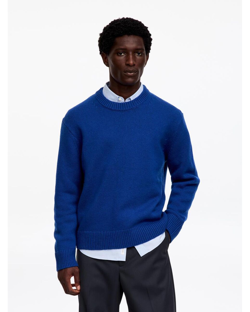 ARKET Blue Heavy Knit Wool Jumper for men