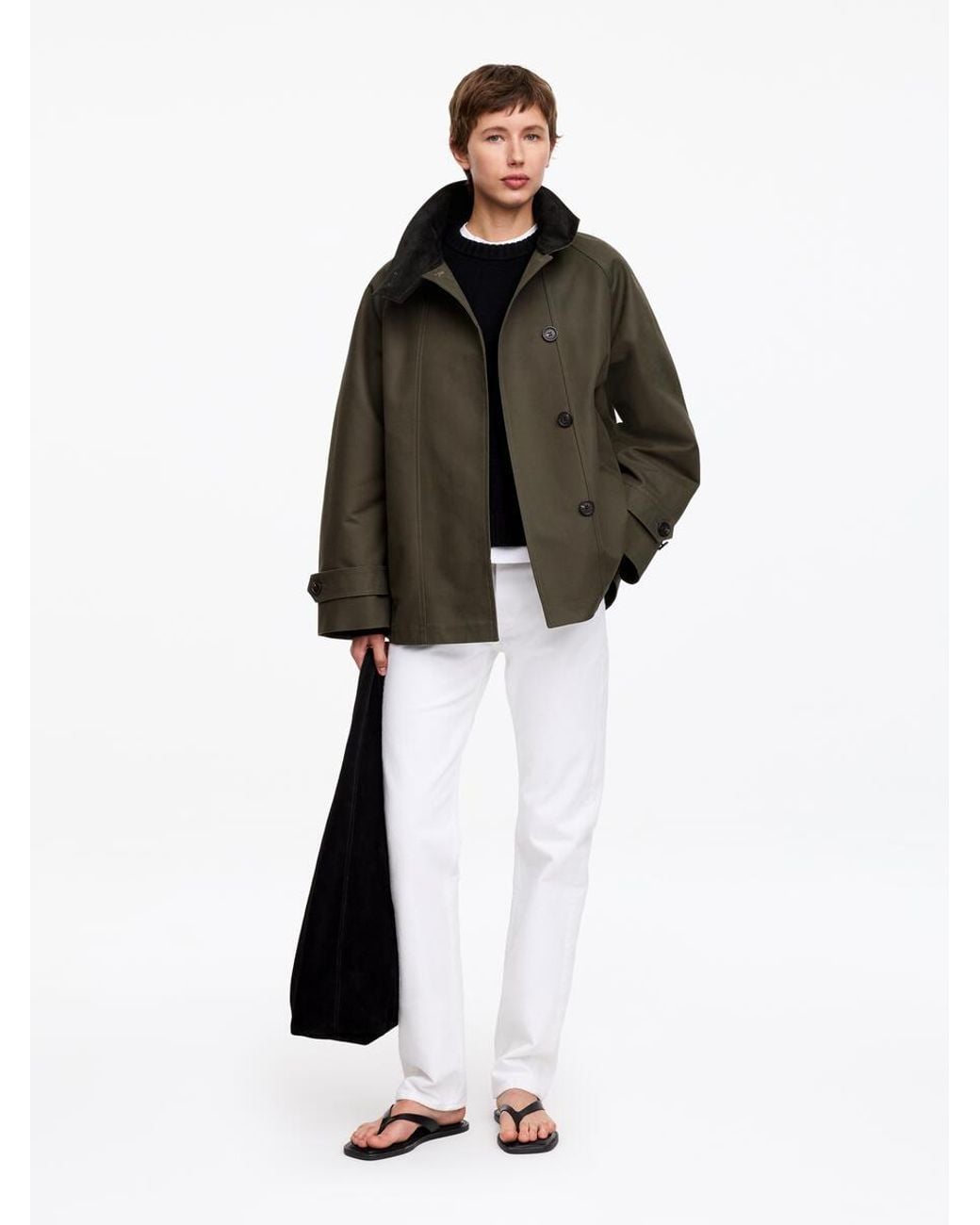 ARKET Green Relaxed Cotton Jacket