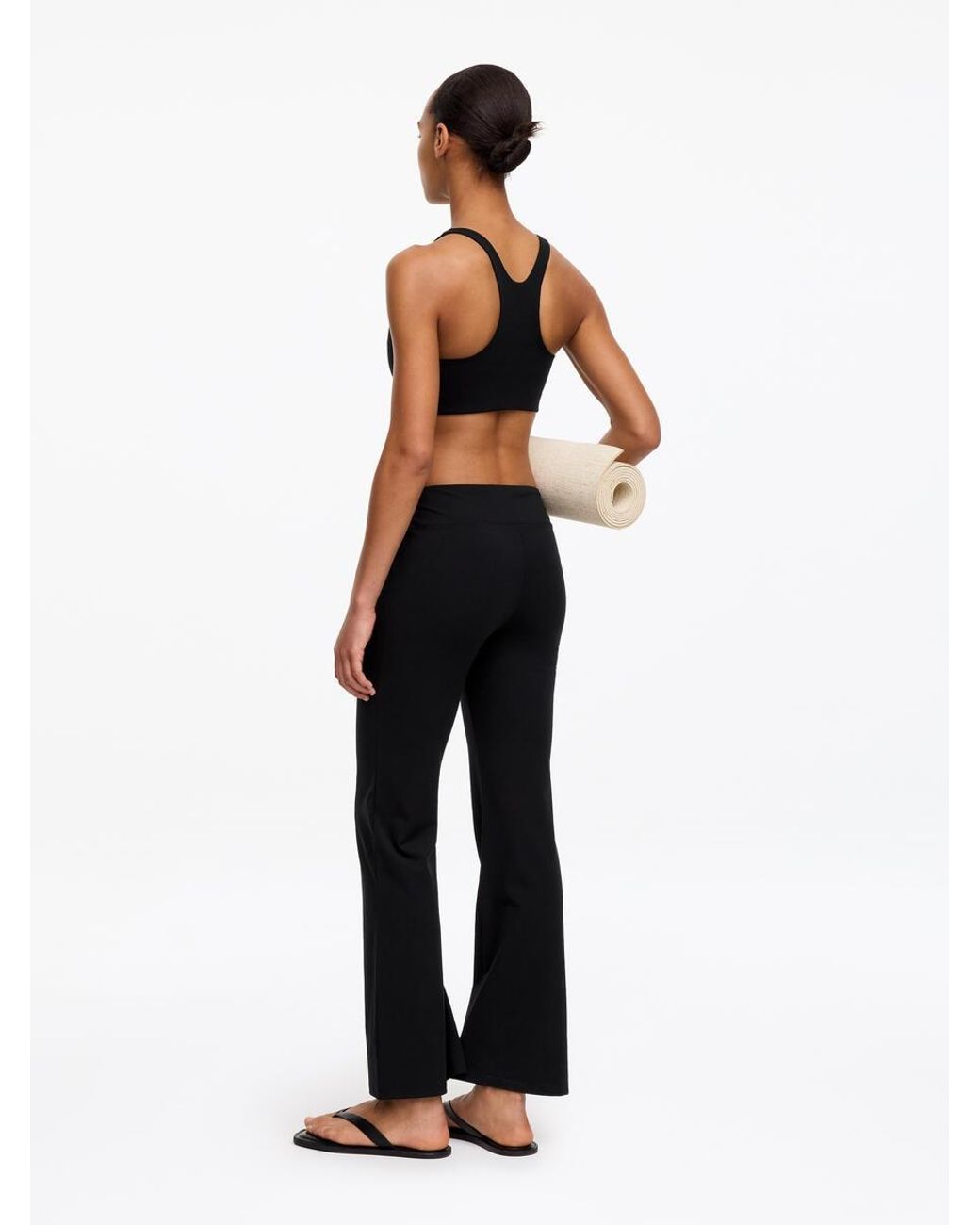 ARKET Black Cropped Flared Leggings