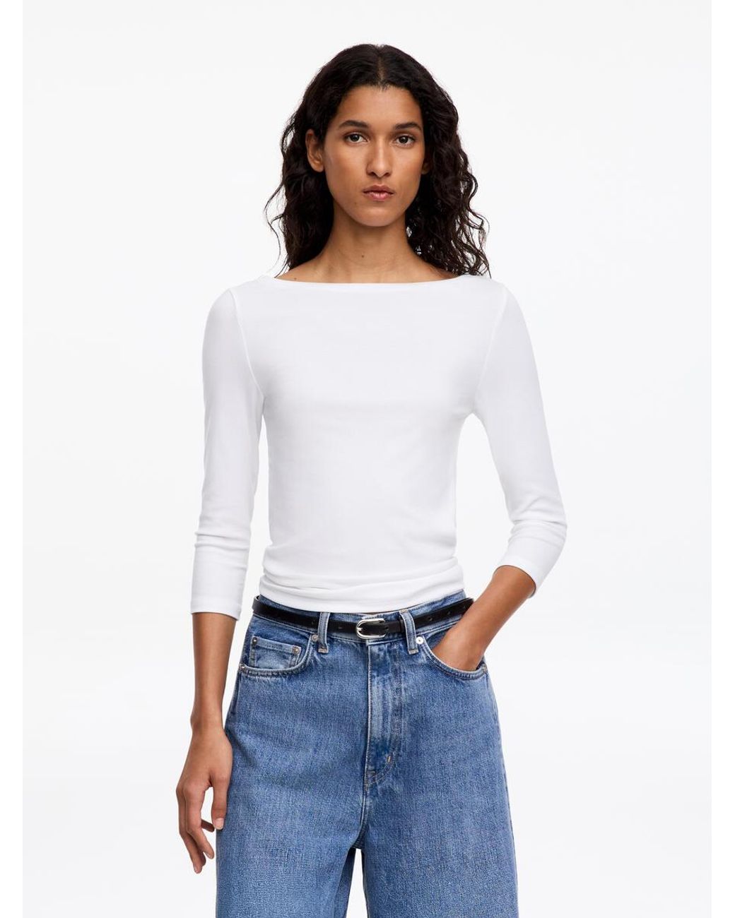 ARKET White Boat-Neck Top