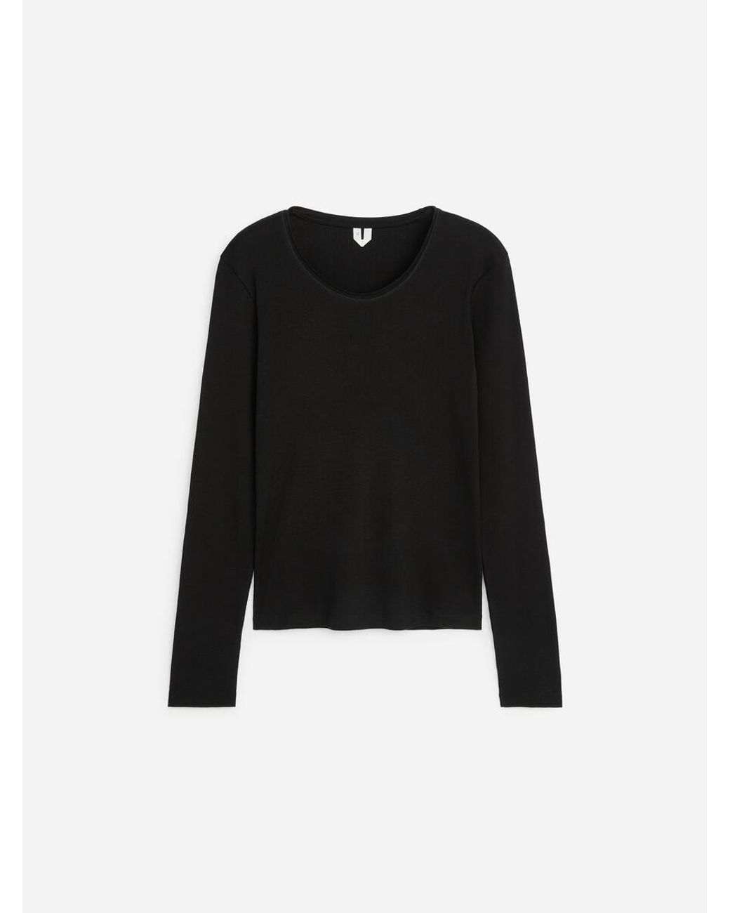 ARKET Black Rib Cotton Top