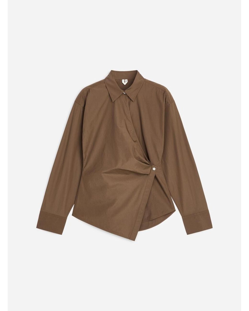 ARKET Brown Wrap Shirt