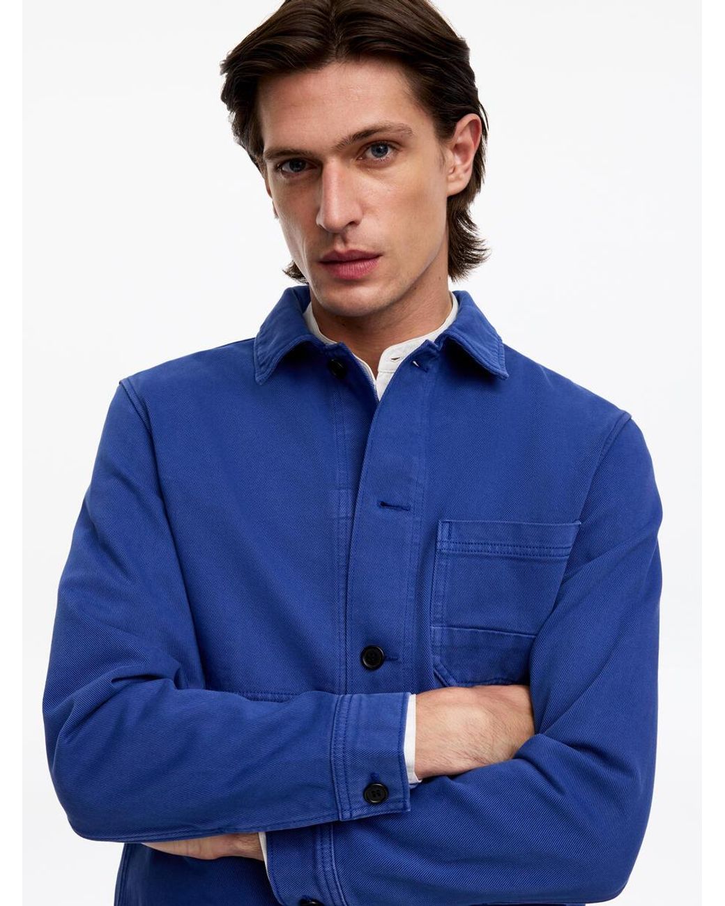 ARKET Blue Overdyed Twill Overshirt for men