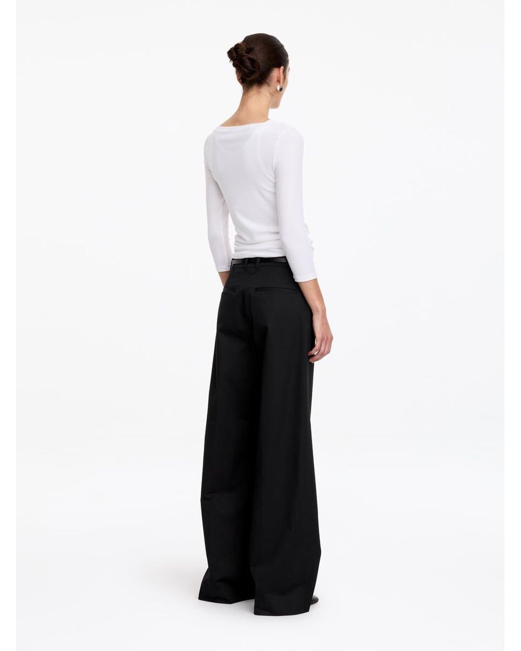 ARKET White High-Waist Chino Trousers