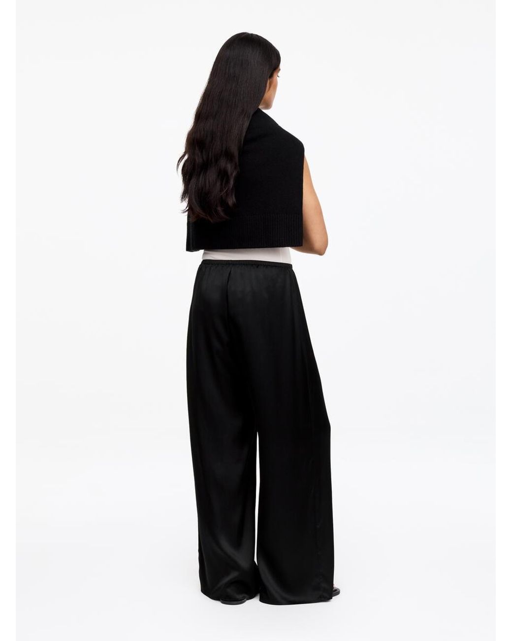 ARKET White Silk Satin Trousers
