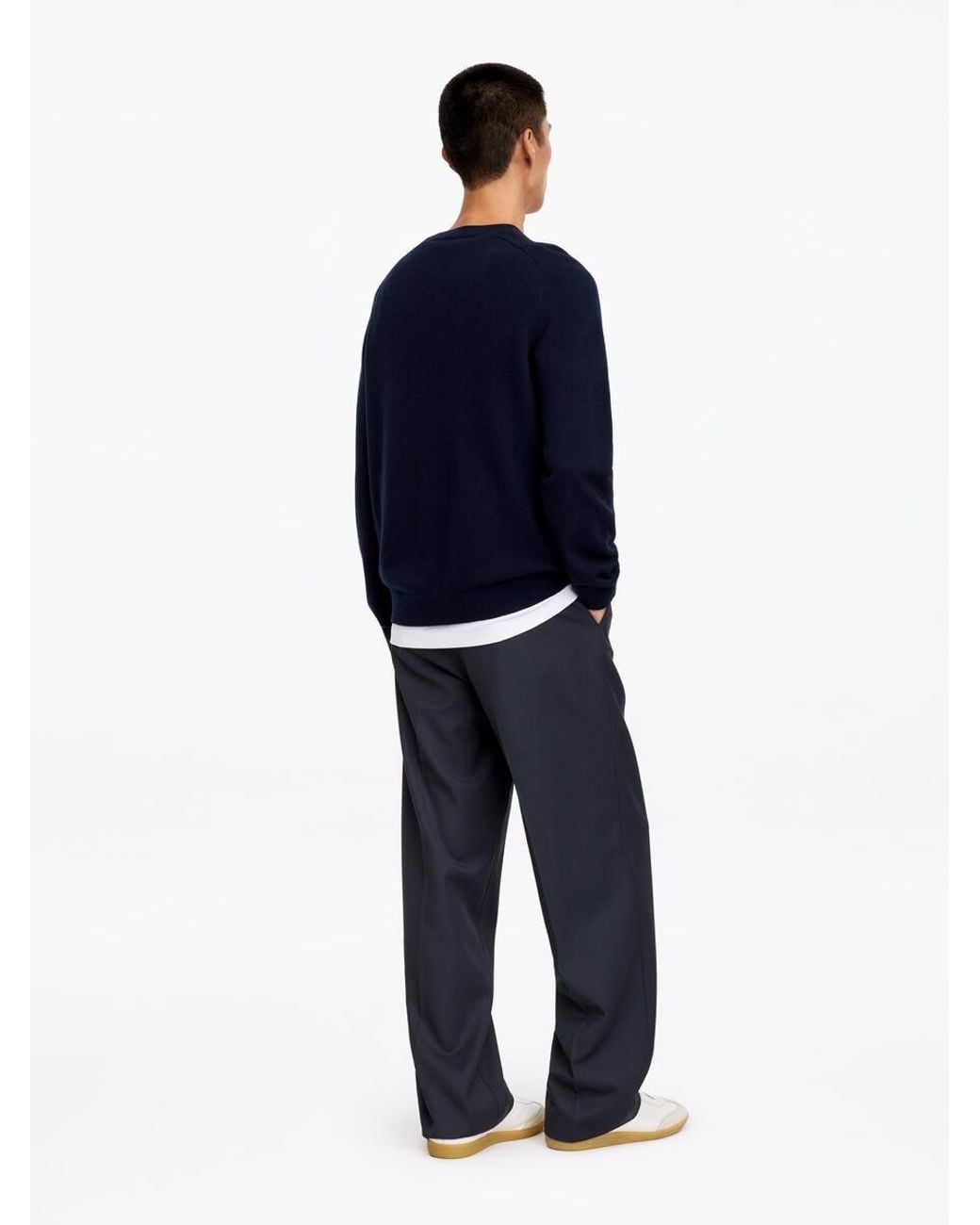 ARKET Blue Fine-Knit Wool Jumper for men