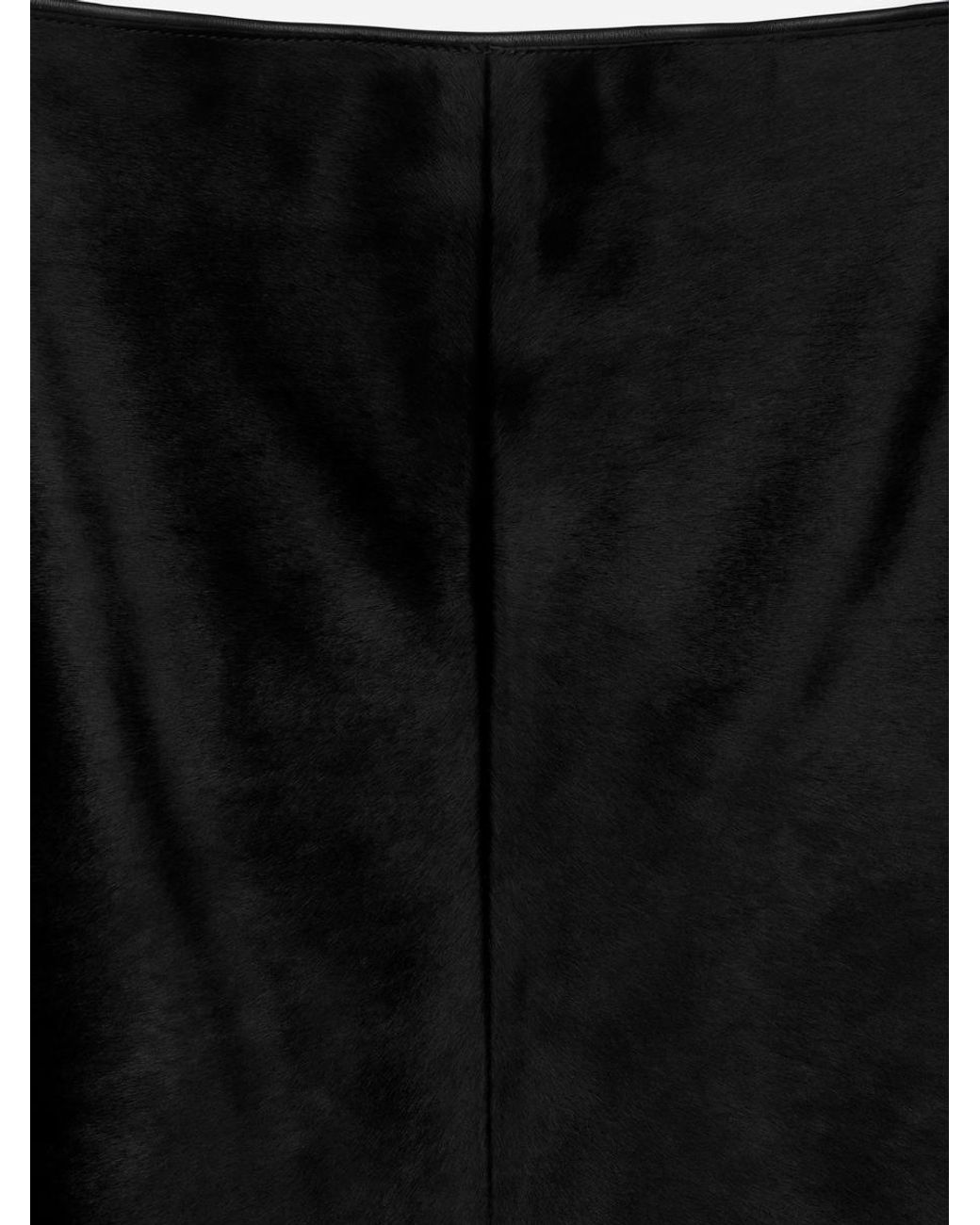 ARKET Black Pony Hair-Effect Mini Skirt