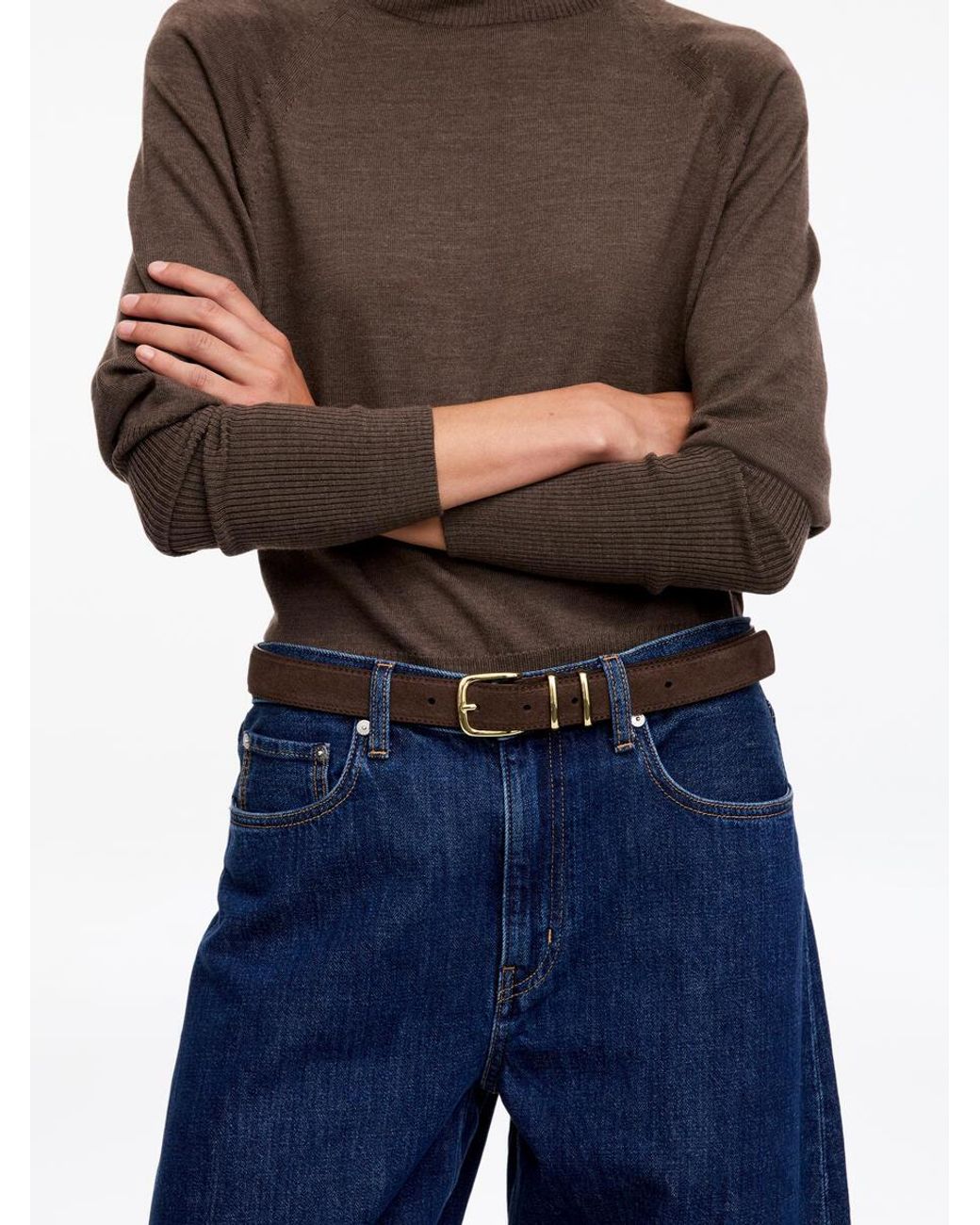 ARKET White Suede Belt