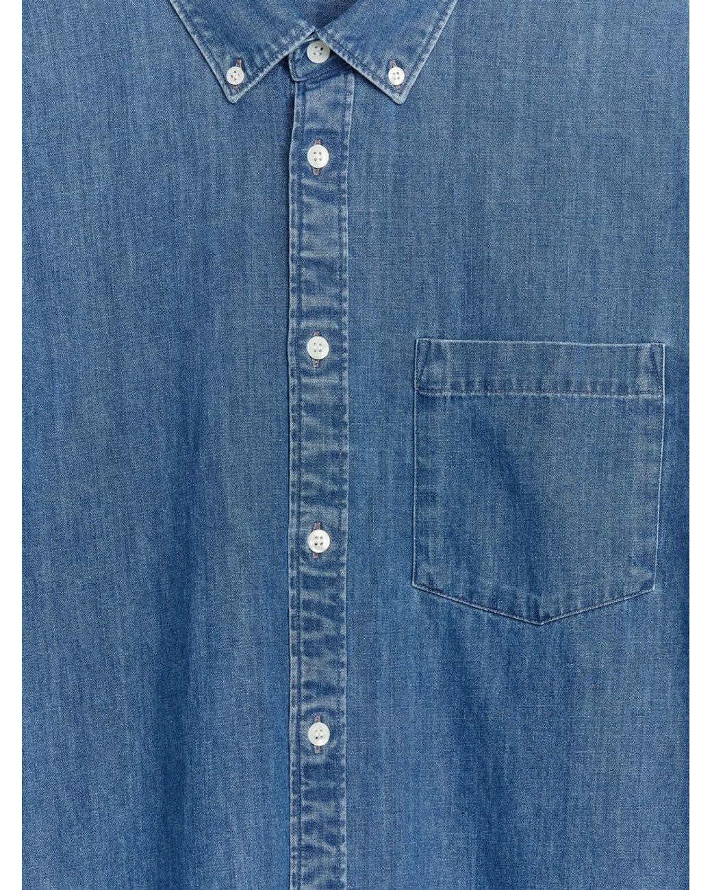 ARKET Blue Regular Denim Shirt for men