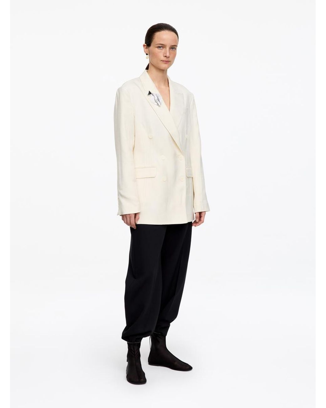 ARKET White Double-Breasted Blazer