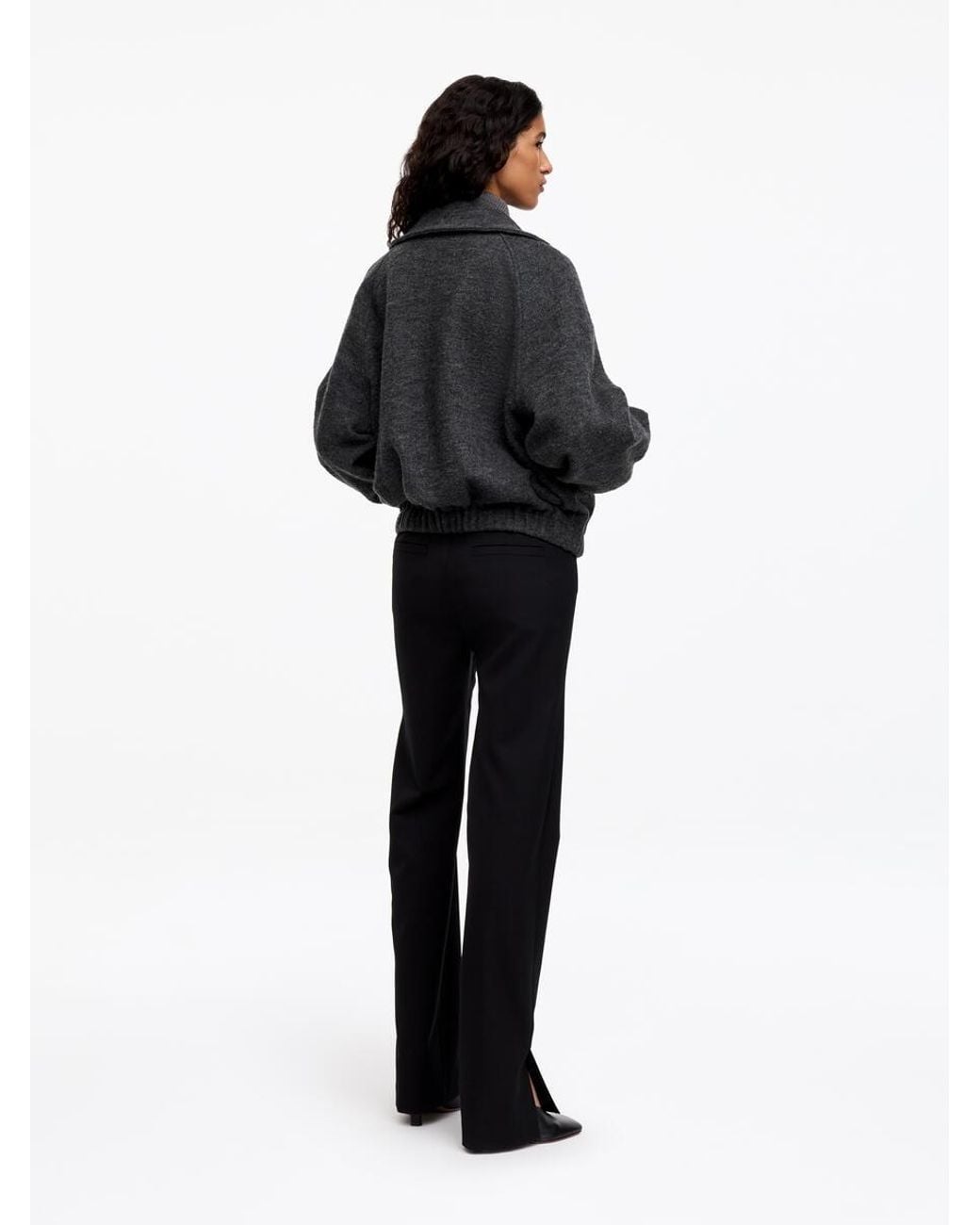 ARKET Black Boiled Wool Jacket