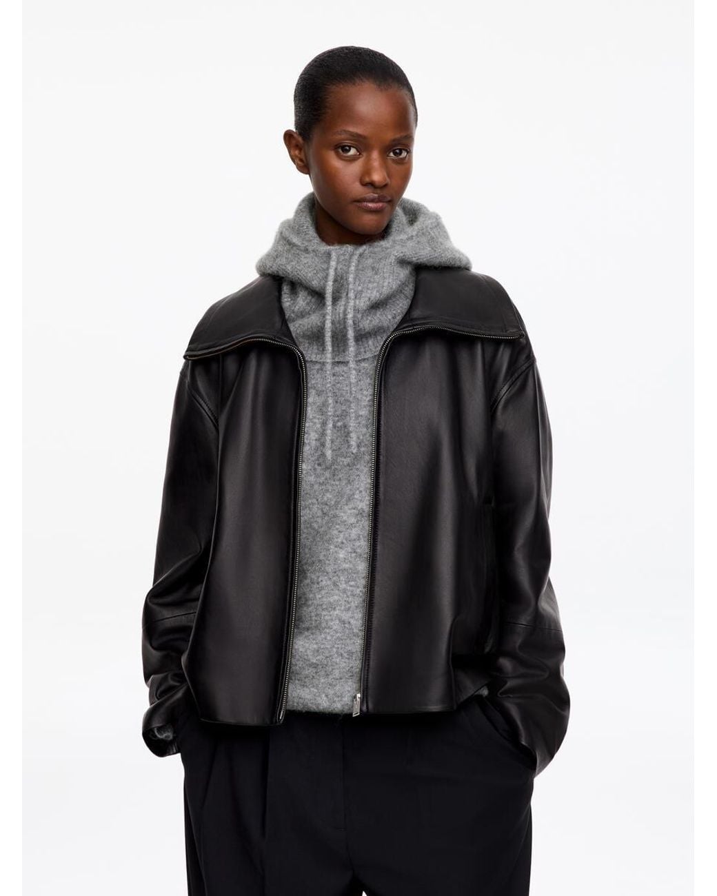 ARKET Black Alpaca-Wool Blend Hood
