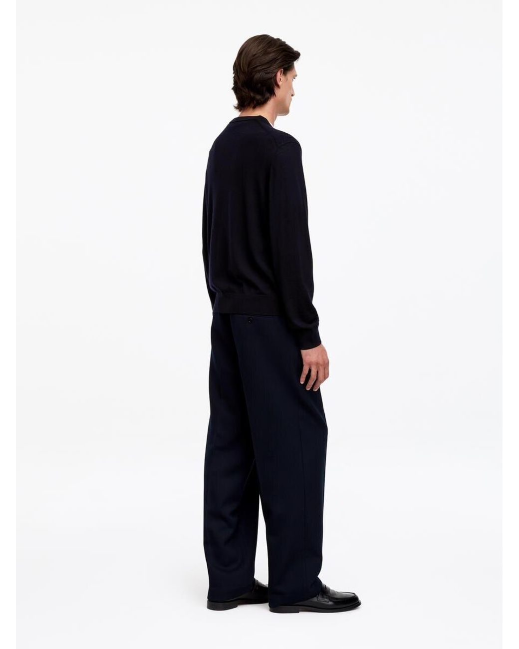 ARKET Blue Merino V-Neck Jumper for men