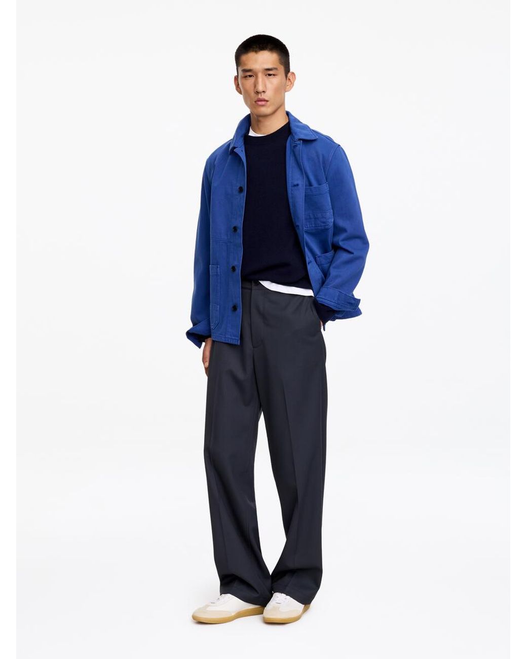 ARKET Blue Fine-Knit Wool Jumper for men