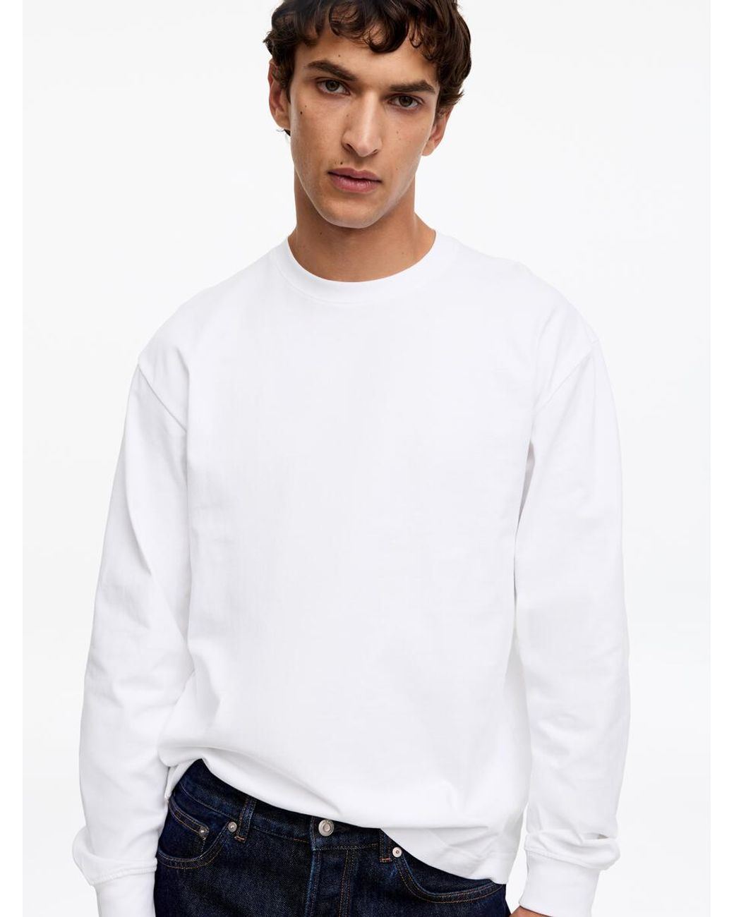 ARKET White Long-Sleeve T-Shirt for men
