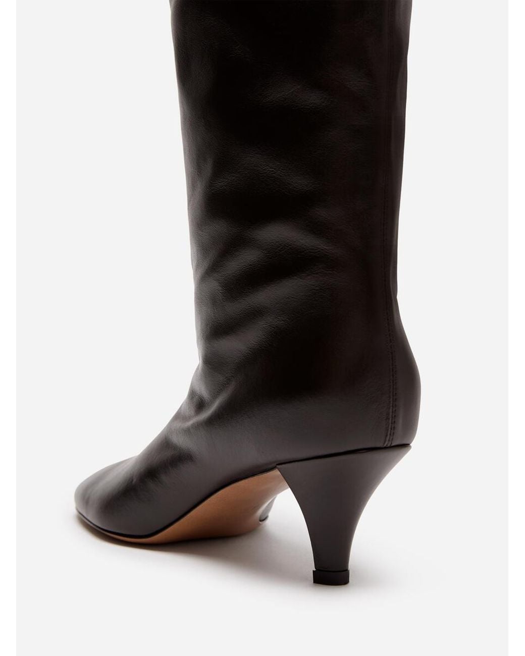 ARKET Black Slouchy Leather Knee Boots
