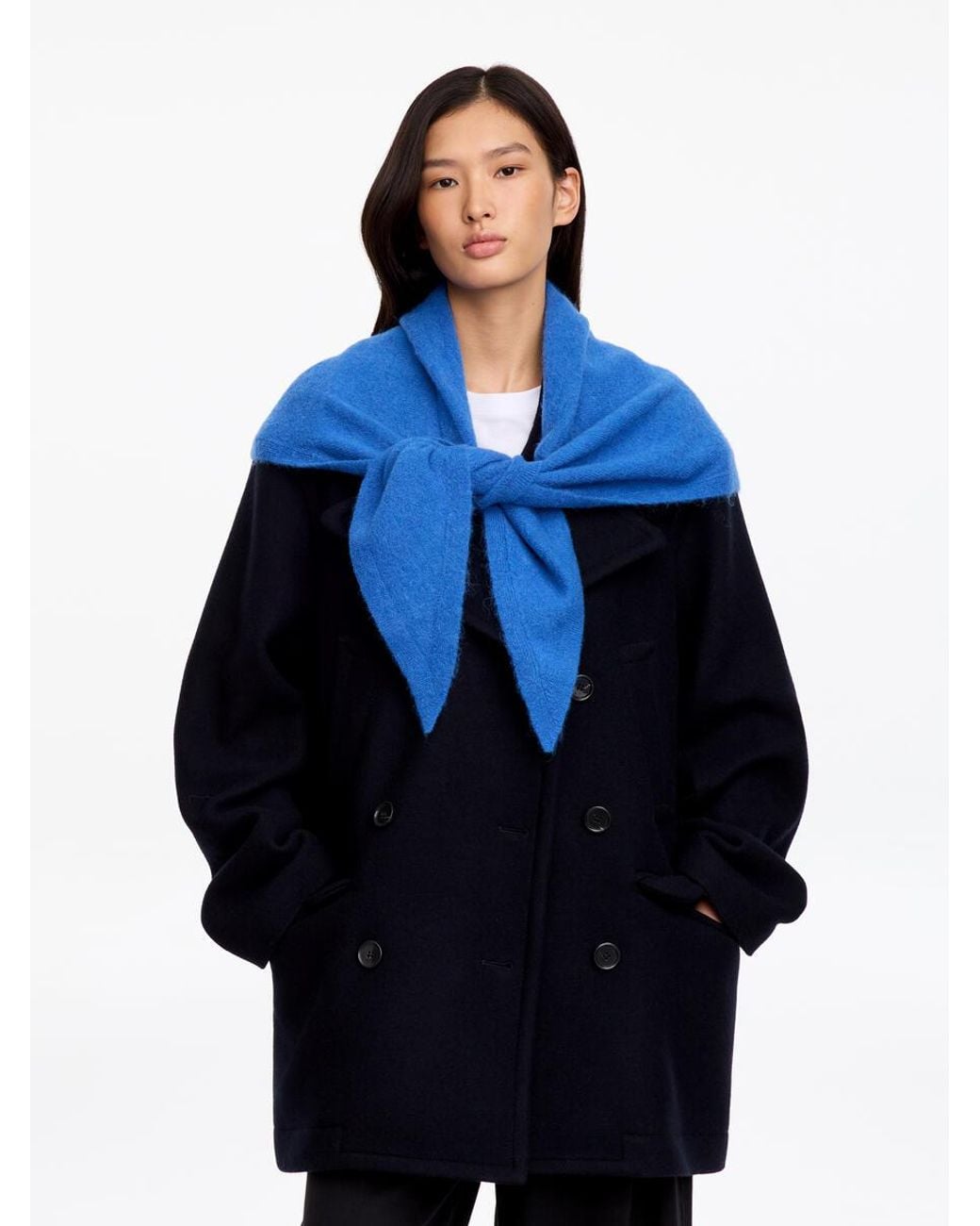ARKET Blue Alpaca-Wool Blend Scarf