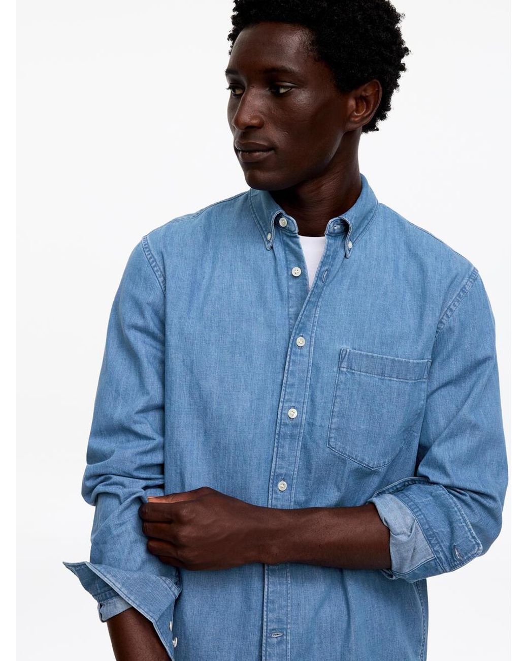 ARKET Blue Regular Denim Shirt for men