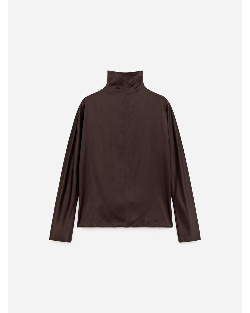 ARKET Brown Mock-Neck Satin Top