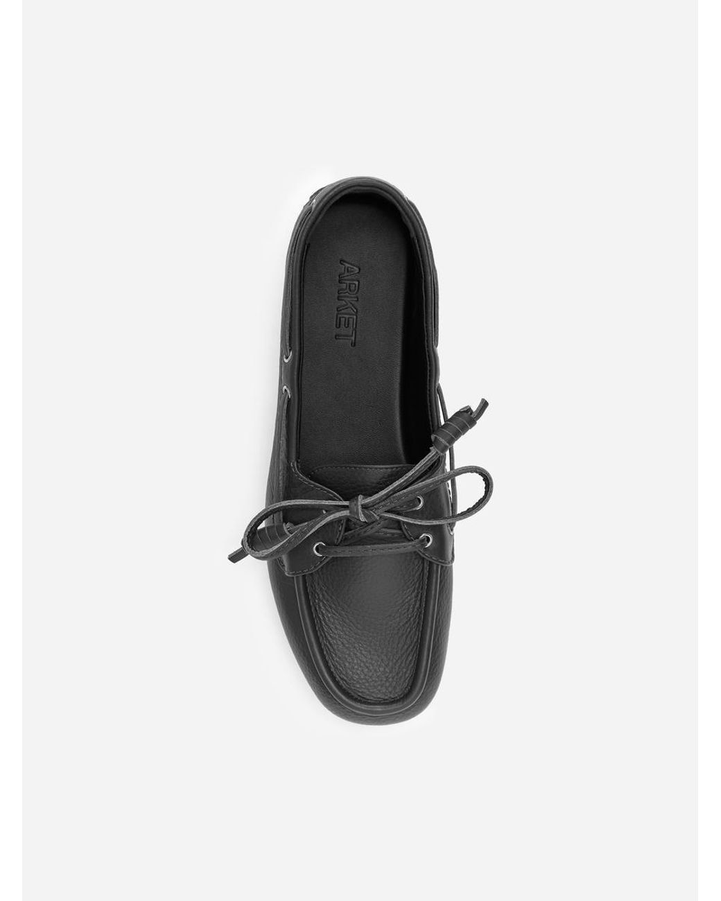 ARKET White Leather Boat Shoes