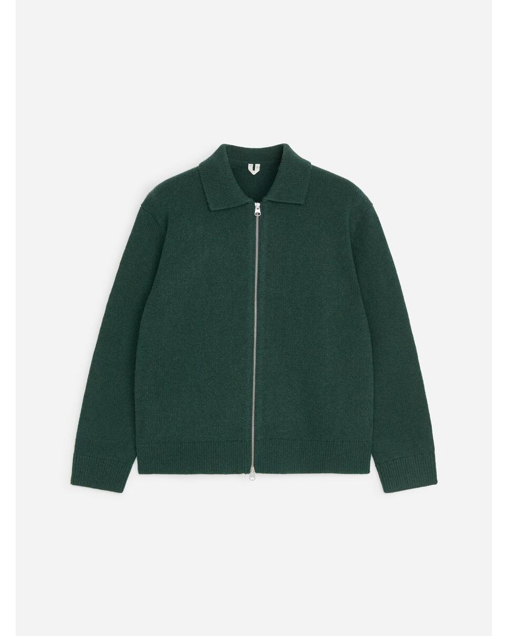 ARKET Green Zip Wool Cardigan for men