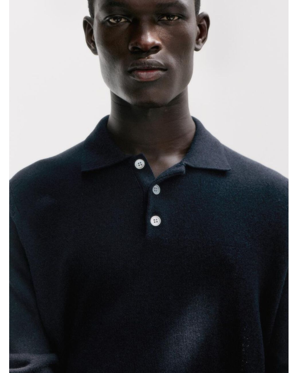 ARKET Blue Linen Blend Polo Shirt for men