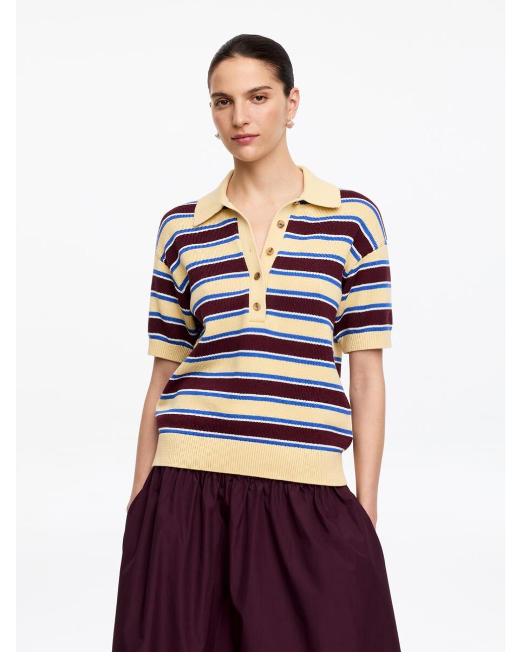 ARKET Red Short-Sleeve Cotton Polo Shirt