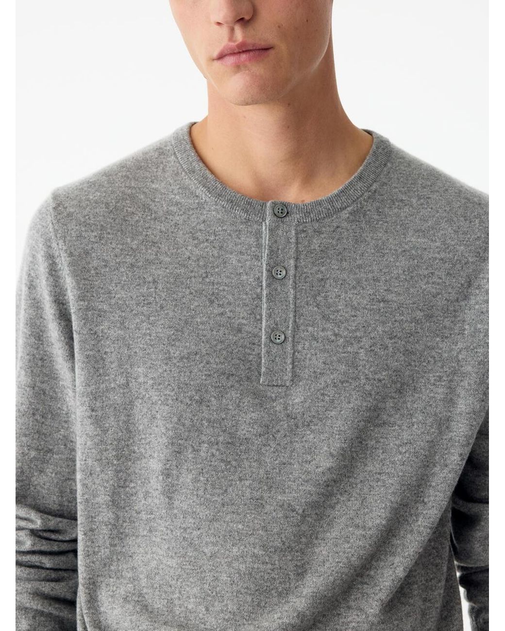 ARKET Gray Cashmere Henley Shirt for men
