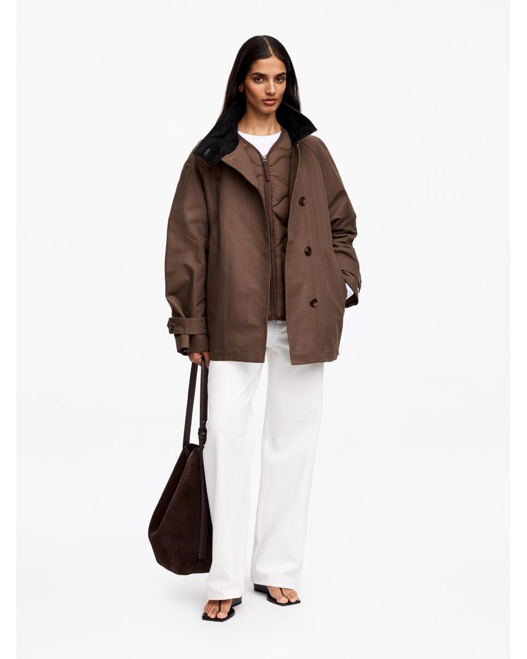 ARKET Brown Re:Down Quilted Liner Jacket